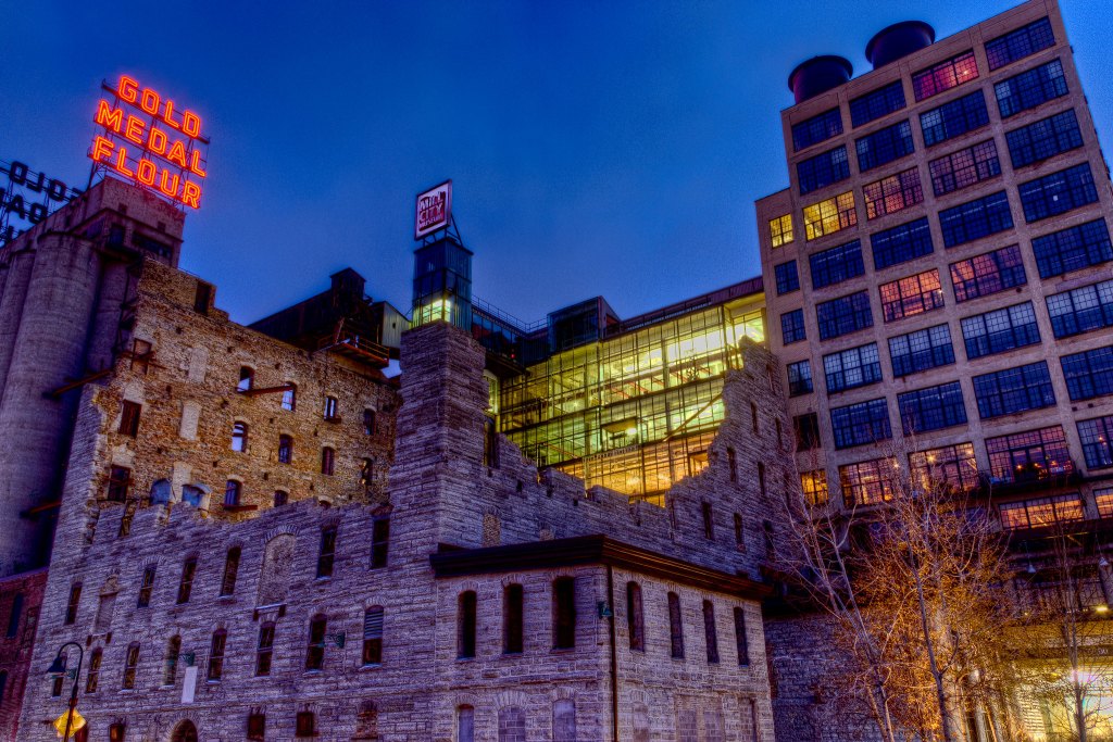 Mill City Museum in Minneapolis, MN, right along the river and close to the Guthrie Theater and the Stone Arch Bridge.

Photo by Joe D, licensed under CC BY-NC 2.0, https://www.flickr.com/photos/jadammel/6398595933